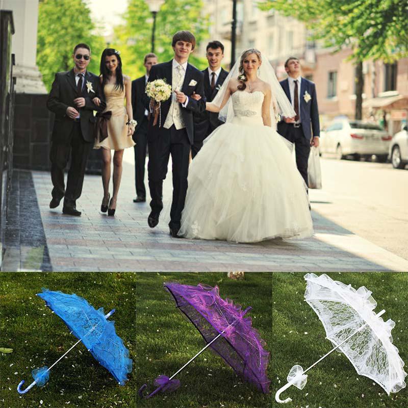60Cm Women Ladies Cotton Lace Parasol Umbrella Bridal Wedding Party Handmade
