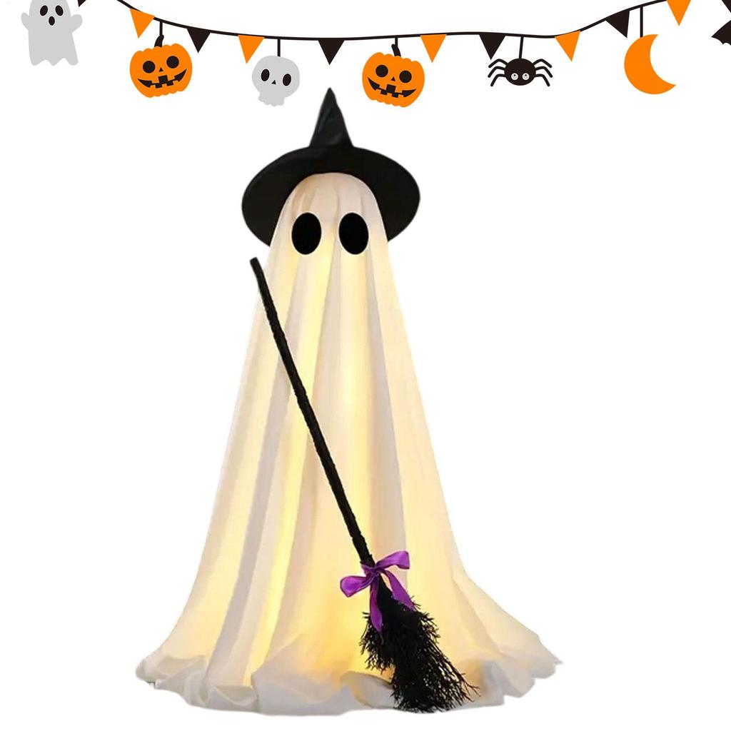 Halloween Standing Light Up Ghost Spooky Halloween Ghost Decor With Lights Glowing Spooky Decor For Backyard Patio Front Yard
