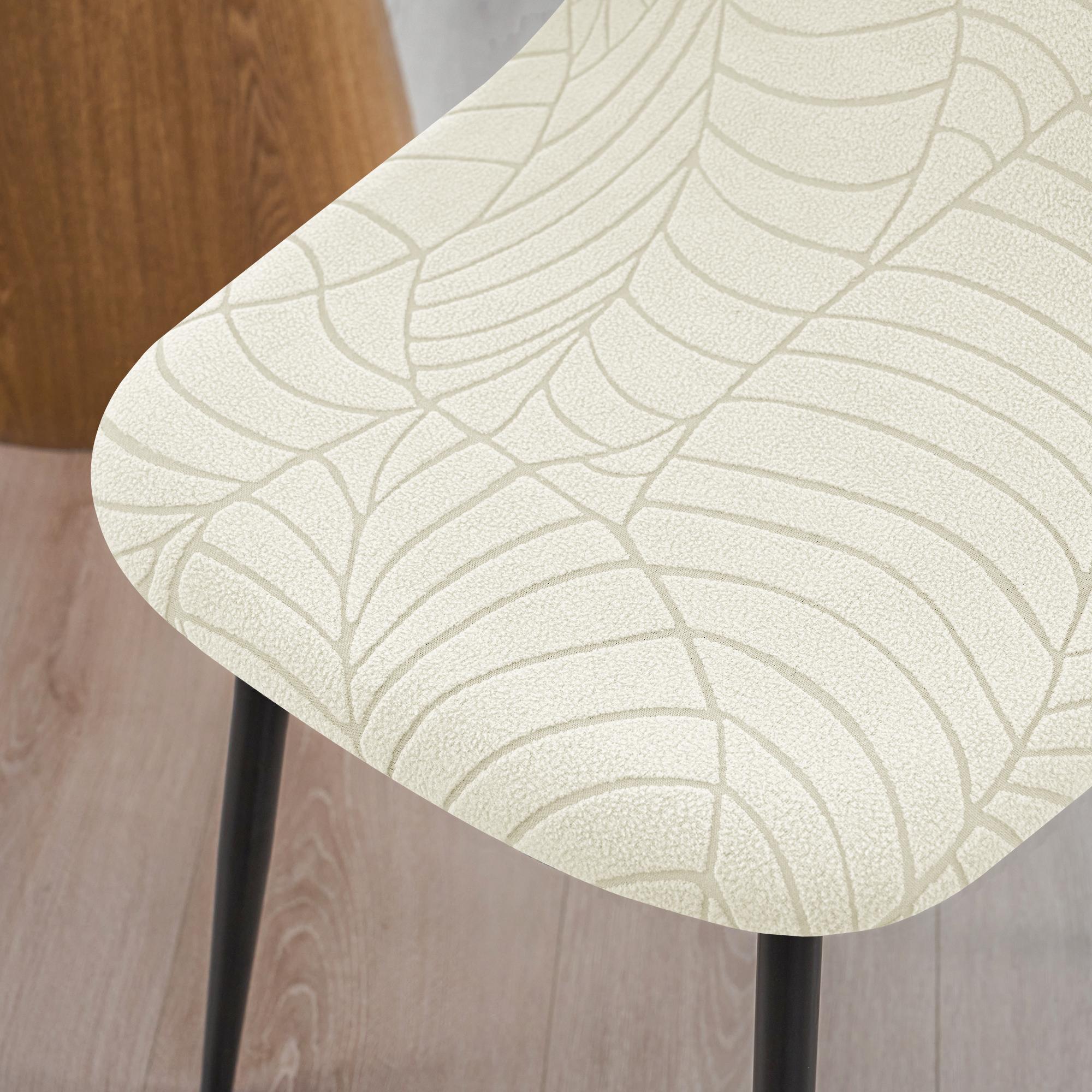 

Leaf Jacquard Dining Room Chair Covers Spandex Chair Protector Kitchen Home Wedding Restaurant Chair Seat Slipcover 1/2/4/6pcs 1PC