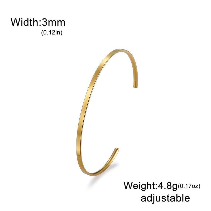 Minimalist Open Cuff Bracelet For Women Adjustable Titanium Steel Bangle Elegant Simple Versatile Jewelry Gift
