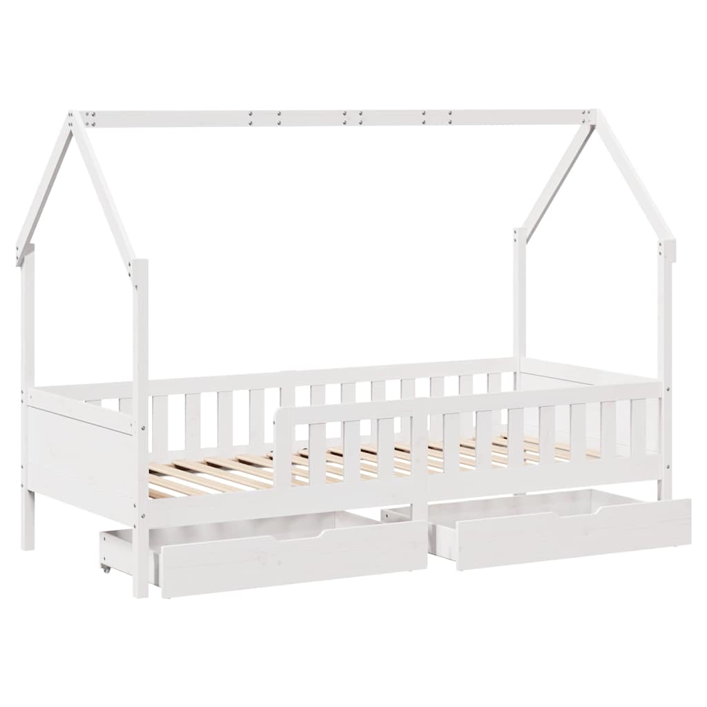 Kids  Bed with Drawers 80x200 cm Solid Pine Wood