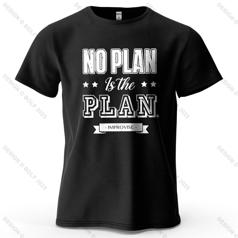 No Plan Is The Plan Printed Unisexs Tshirt 100 Cotton Oversized Trendy Graphic Tees For Unisex Tops Tees Casual Streetwear