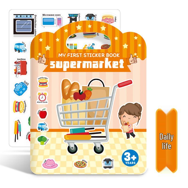 Reusable Children s Jelly Sticker Book for Ages 4-6: Educational Cartoon Art Toy