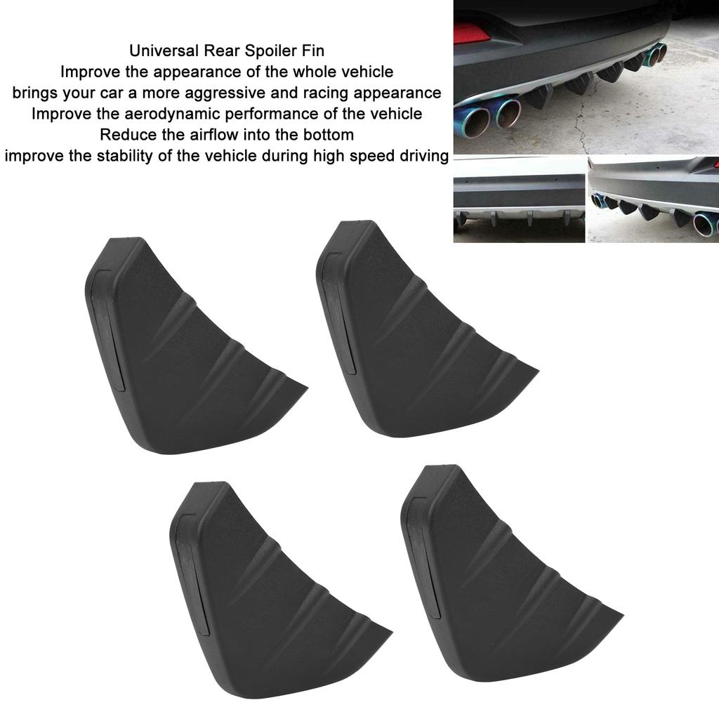   Rr Spoiler   Fin Tail Lower Bumper Lip Diffuser Splitter with Buckle
