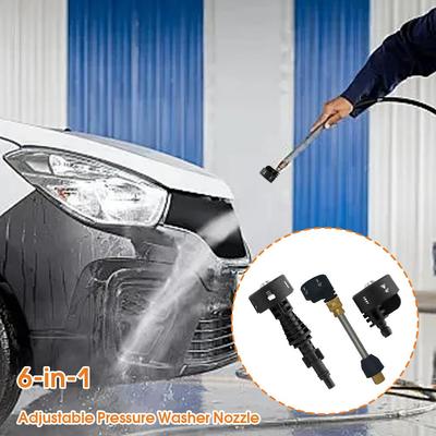 6-in-1 Verstellbare Hochdruckreiniger-Düse 1/4 Zoll Hohe Teile Reiniger Wasserschlauch Akku-Wascher Düsen-Kit Pistole Plas A5I2