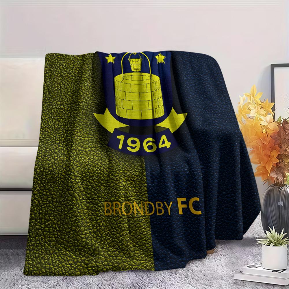 Brøndby IF  Print Flannel Blanket, High Quality Comfortable for All Seasons, Home Decor, Warmth and Comfort