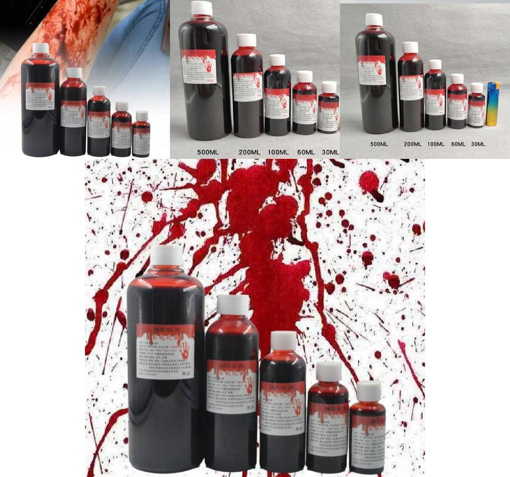 Versatile 500ml Liquid Fake Blood Bags Ideal For Halloween Costumes And Prank Props