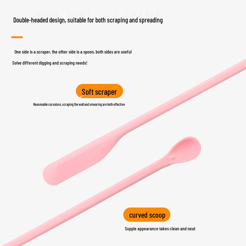 Double-Headed Silicone Scraper Set: Mini Cosmetic, Baking, Jam, and Foundation Spoon (3-piece)