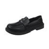 Small Leather Shoes British Style Velvet Single Shoes Women's Spring New Loafers Versatile Black Work Shoes One Pedal