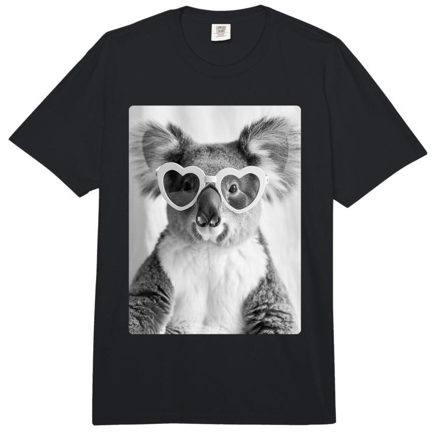 

Funny Koala with Hearts Sunglasses Cute Animal Meme Graphic T-shirt For Men Women 100% Cotton T Shirts Short Sleeve Tops 0318... S разноцветный