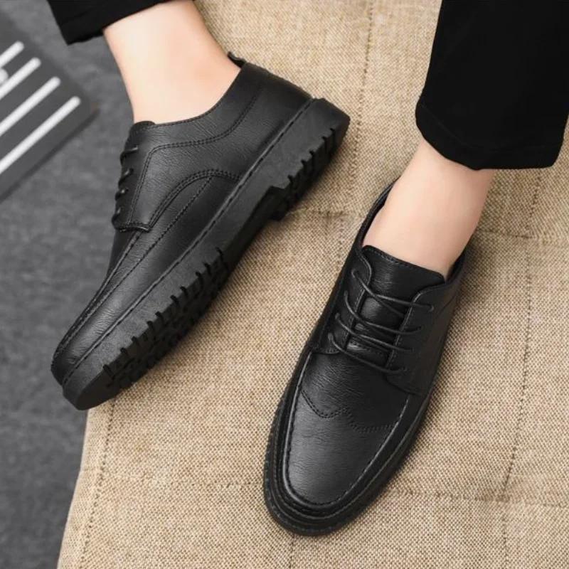 New Dress Shoes Man Business Spring Autumn Leather Casual Office Social Shoe for Men Footwear Elegant and Classic 39 Clothing