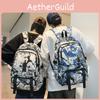Trendy Nylon Backpack For Teens With Graffiti Design Perfect For School And Travel