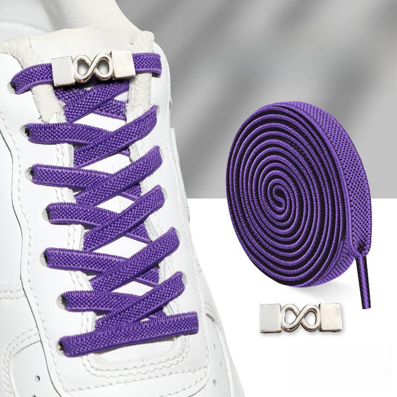 Schnürsenkel mit Acht-Zeichen-Schnalle für Herren, flache elastische, elastische und feste Schnürsenkel