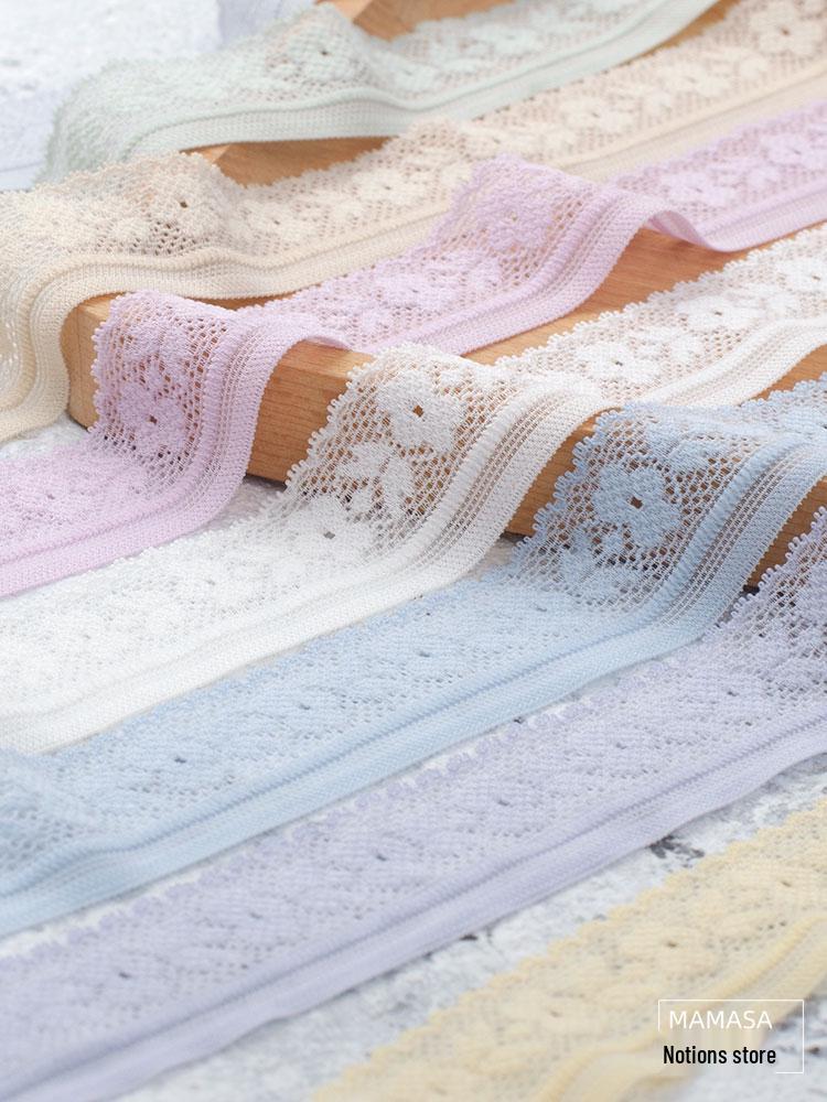 2.5cm Wide Colorful Elastic Lace Trim for DIY Underwear, Clothing, and Hair Accessories