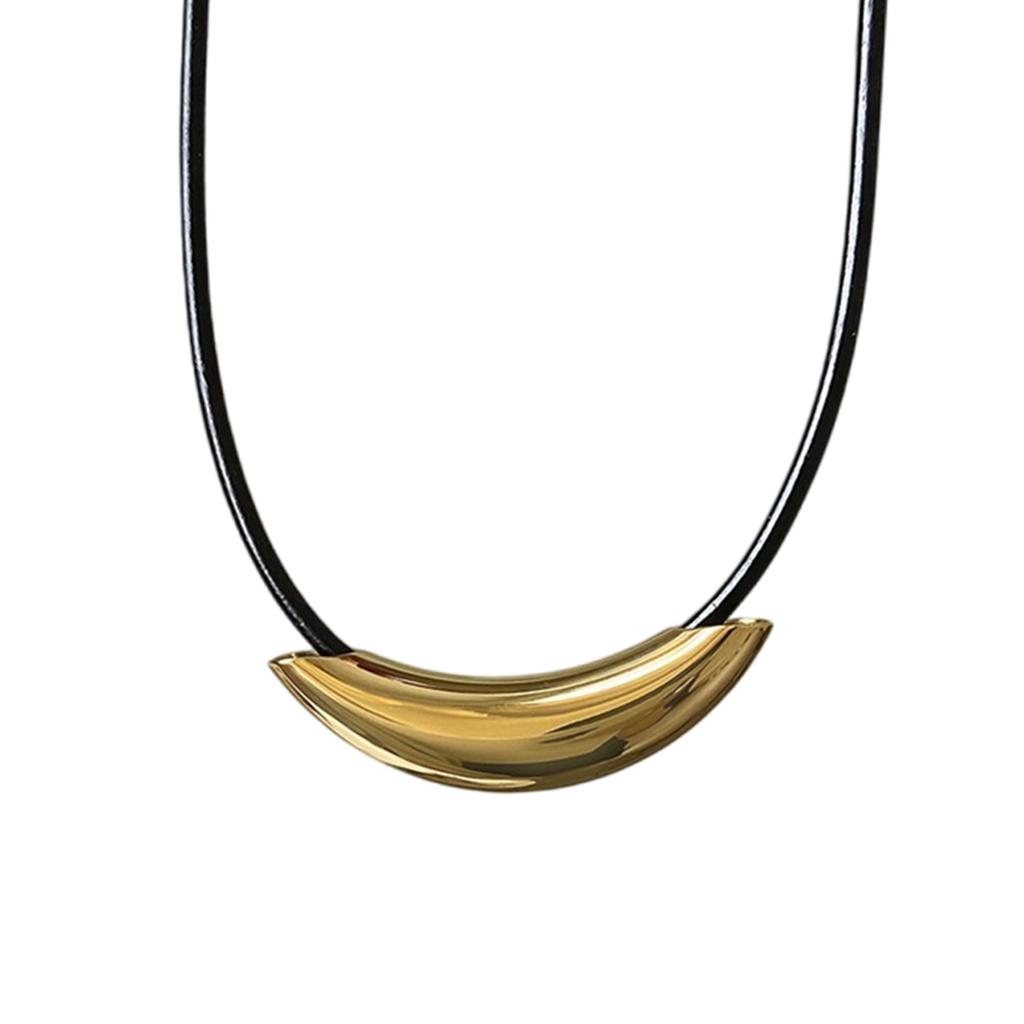 Elegant Titanium Steel Necklace Women Jewelry Adjustable Leather Cord Necklace Perfect for Daily Wear and Any Occasion