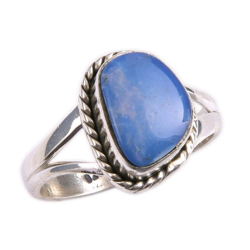 Natural Australian Opal Gemstone 925 Solid Sterling Silver Jewelry Ring S.6 A2d93