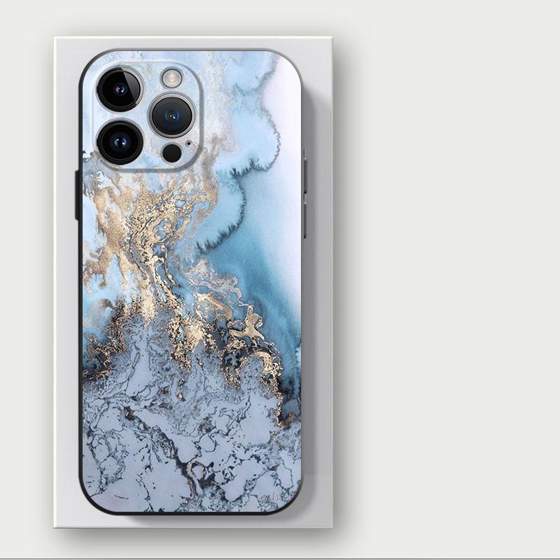 

Fashion Marble Blue Case for iPhone 16 15Pro 12 13 14 11 Pro Max XR 7 8 SE XS MAX 12Mini 16 Plus 14Pro 13Pro Phone Cover Capa iPhone 15ProMax