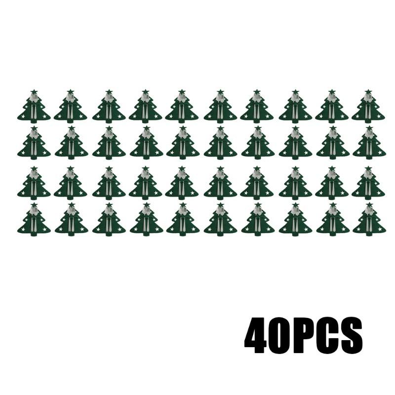 Christmas Cutlery Holder Sets Non Woven Fabric Silverware Storage Bag Knife Fork Spoon Organizer New Year Party Table Decoration