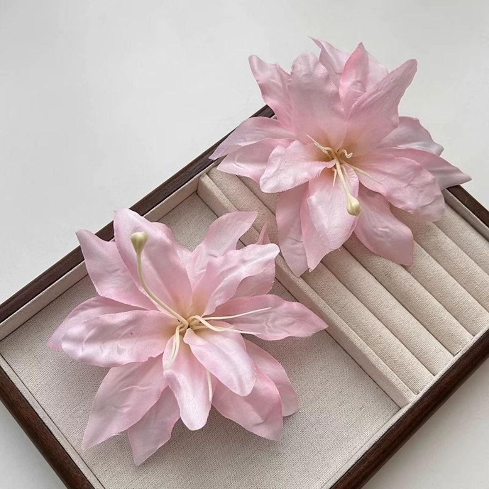 Seaside Holiday Style Lily Flower Hair Clip Sweet Flower Hairpin Elegent Barrettes  Girls