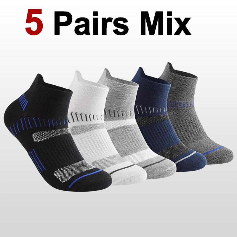 5/10 Pairs Men Sports Ankle Socks Sweat Absorbing Breathable Comfortable Very Suitable Basketball Running Outdoor Leisure Socks