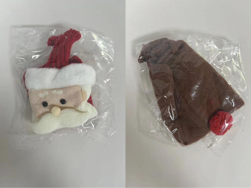 Knitted Santa & Snowman Wine Bottle Covers - Christmas Party Decor