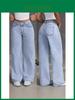 Womens High Waist Loose Fit Denim Pants With Button Details For Casual Wear