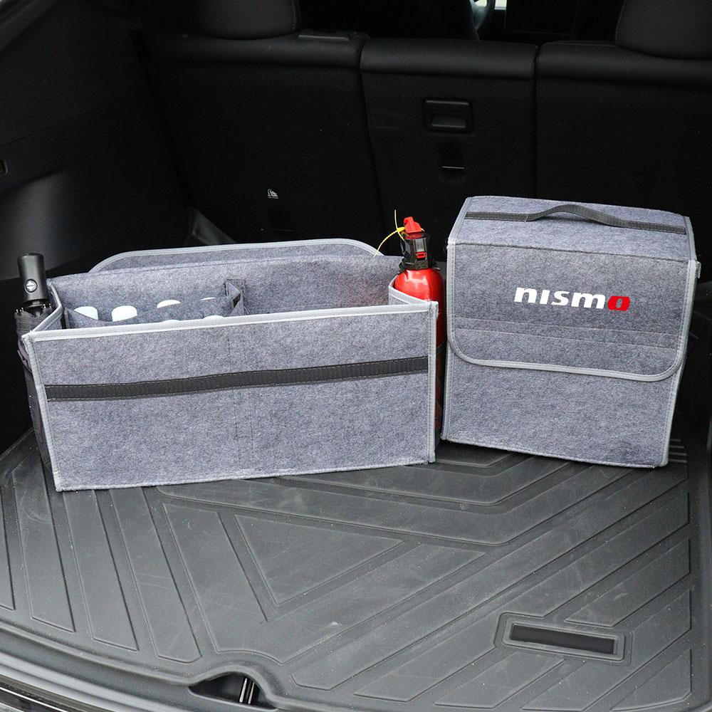 Car Trunk Organizer Box Large Capacity Stowing Tidying Felt Storage Bags For Nissan GTR Nismo X-trail Qashqai Note Juke Patrol
