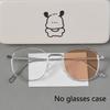 1 Pcs Pochromic Glasses - Slimming Round Frame Anti-Blue Light Full-Rim Design for Men & Women - Ideal for Daily Fashion