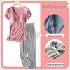 Maternity Short-Sleeve Pajama Set for Nursing and Postpartum Care