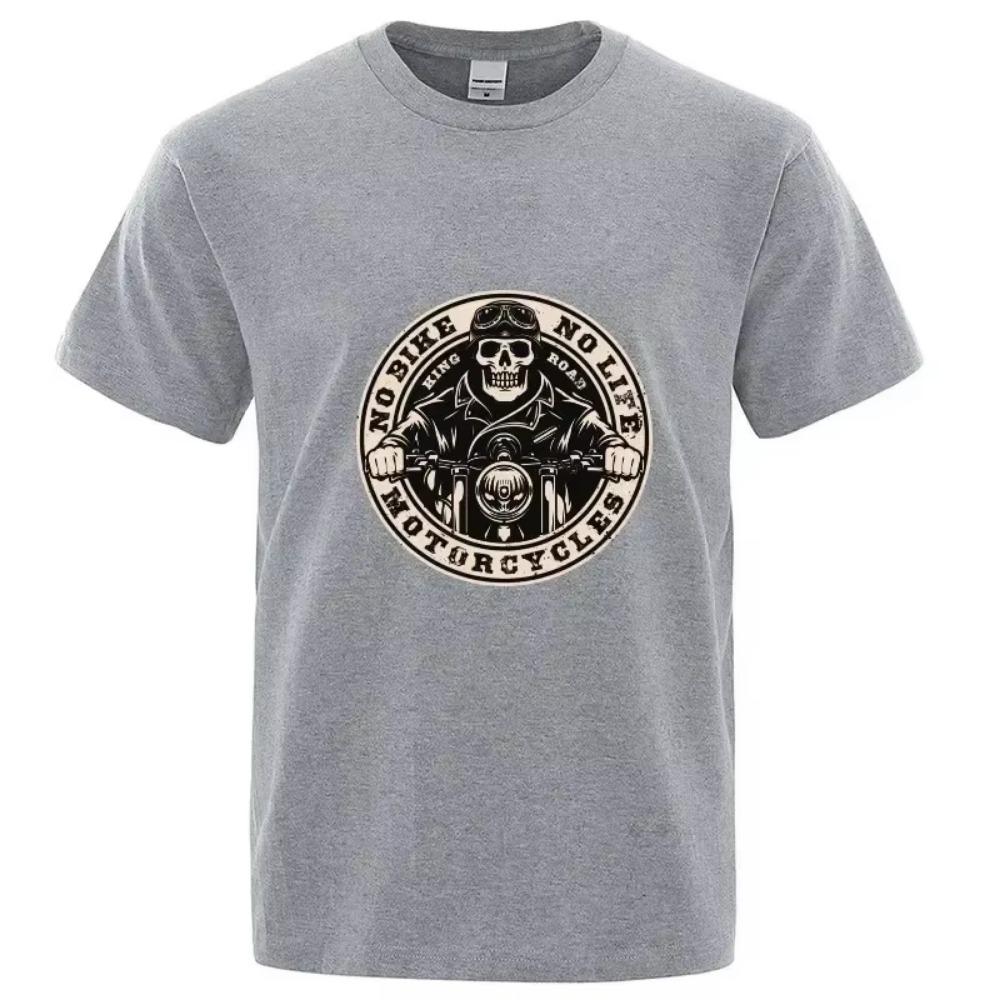 Lebka Tričko s krátkým rukávem Motorkářský závislák Píst Hip Hop Bavlněné tričko Pánské tričko Cool trička Harajuku Móda Streetwear
