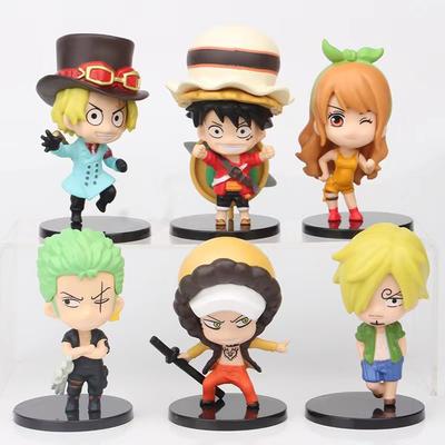 Akční figurky Luffy Zoro Sanji Nami Miniaturní model Kreativní kreslený film Interiér auta Stolní ozdoba Příslušenství Hračky