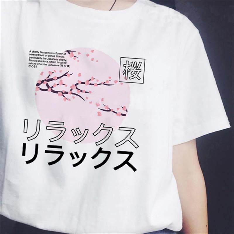 Hotselling New Aesthetic Wave Print Roundneck Shortsleeved Tshirt for Women Graphic T Shirts Aesthetic Clothes Tops Harajuku