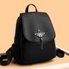 Damen Weiche Leder Pendlertasche Schwarz Schlicht und Leicht Shopping Reise Rucksack Freizeitrucksack