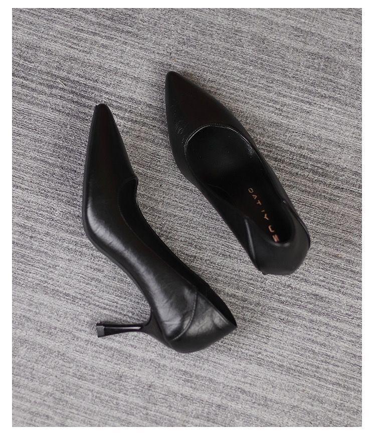 Damen Schwarze Echtleder Schafsleder Stilettoabsätze - Bequeme, Professionelle Arbeitsschuhe mit Weicher Sohle