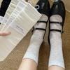 Spring and Summer Lightweight Children's Mid-Calf Socks with Vintage Hidden Patterns, Pure Cotton, Versatile Women's Long Socks