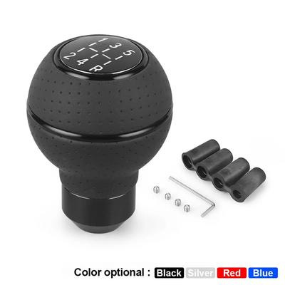 Universal 5 Speed Gear Shift Knob Cover For M8 M10 M11 M12 Car Shift Lever Shift Head Leather Aluminium