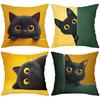 Cute Black Cat Printed Throw Pillow Cushions Polyester pillowcase, sofa decorative cushion cov Headboard Pillow