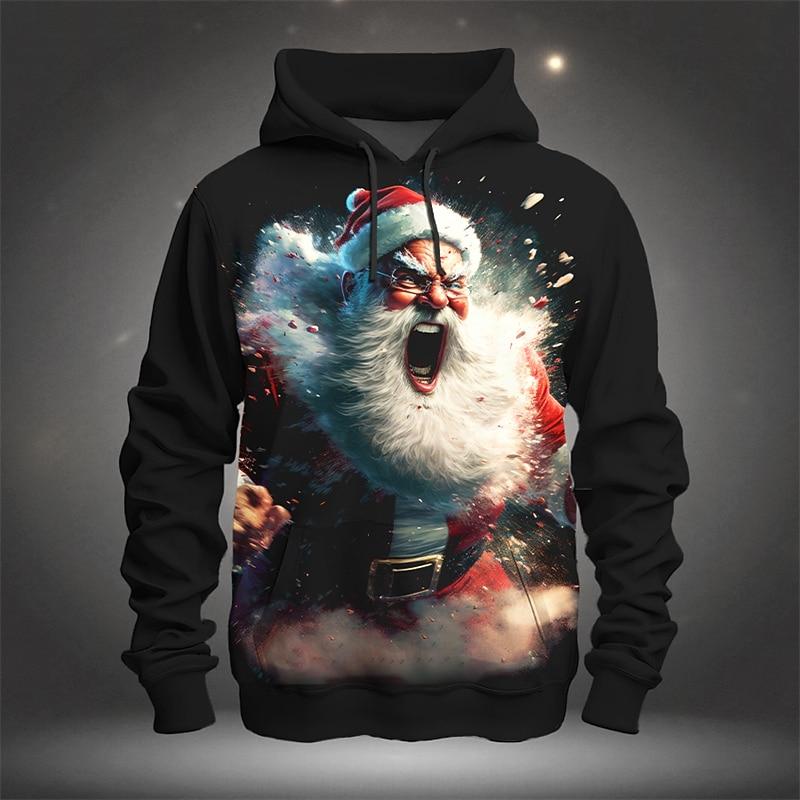 Christmas Snowman Santa Claus Reindeer Hoodie Cartoon Manga Anime 3D Graphic For Couple's Men's Women's