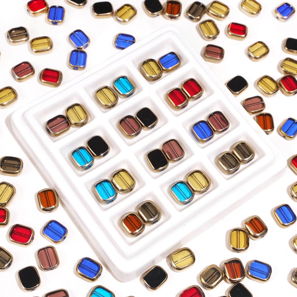5-10pcs Ellipse Glass Bead Crystal Scattered Beads For DIY Bracelets Necklaces Jewelry Making