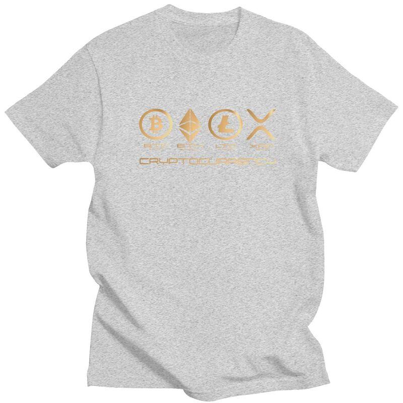 Custom Ripple XRP T Shirt for Men Pure Cotton Tshirt Tee Short Sleeves Bitcoin Crypto Cryptocurrency Tshirts Slim Fit