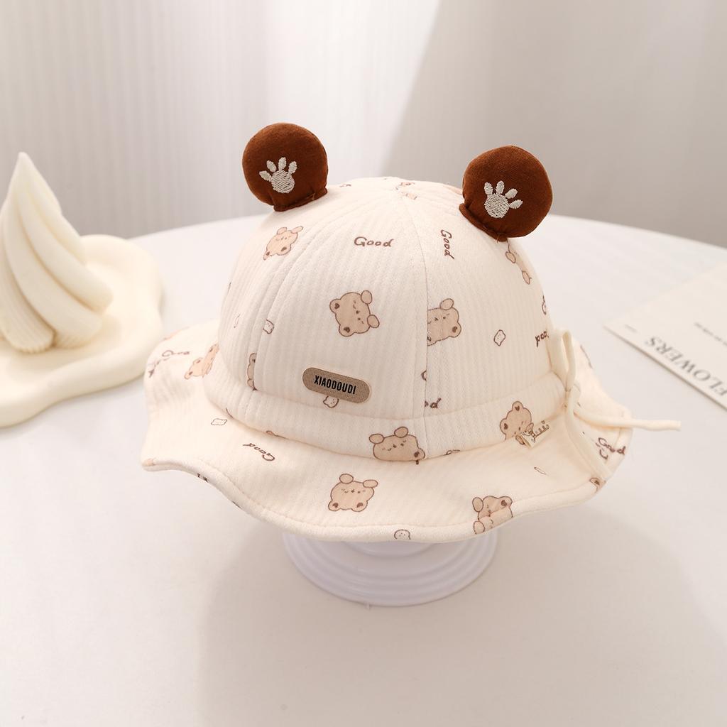 Baby Cartoon Windproof Bucket Hat Autumn Winter Warm Sun Hat For Infants And Toddlers Soft Protective Cap