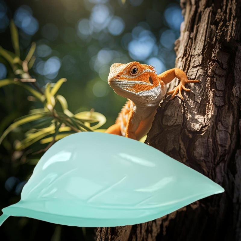 Geckos Frog Habitat Leaf Suction Cup Reptile Basking Area Resting Terrace Suction Cups Tank Decor Simulated Leaves Scenery