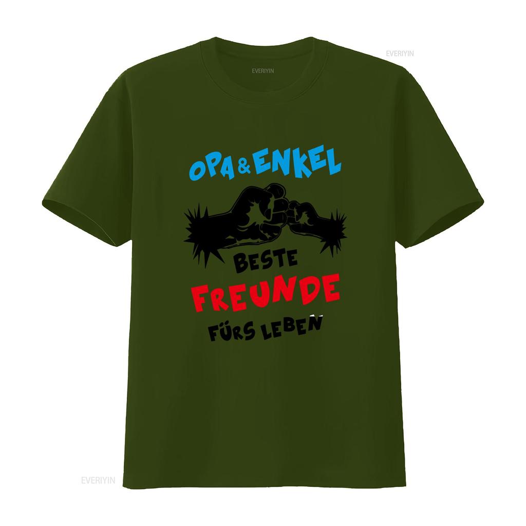 Opa Und Enkel Beste Freunde Fürs Leben Comic Herren T Shirt Unique Design for Grandfather and Grandson Bonding Vintage Washed