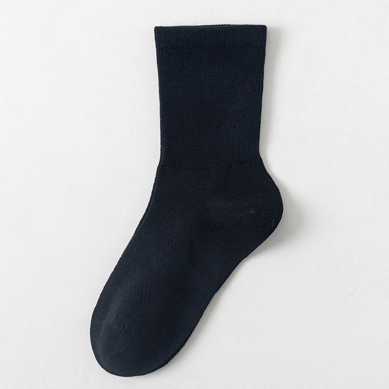Pure Cotton Socks, Mid-calf Socks, Antibacterial, Deodorizing, Breathable and Sweat-absorbing, Autumn and Winter Socks, Men's Loose-fitting Socks