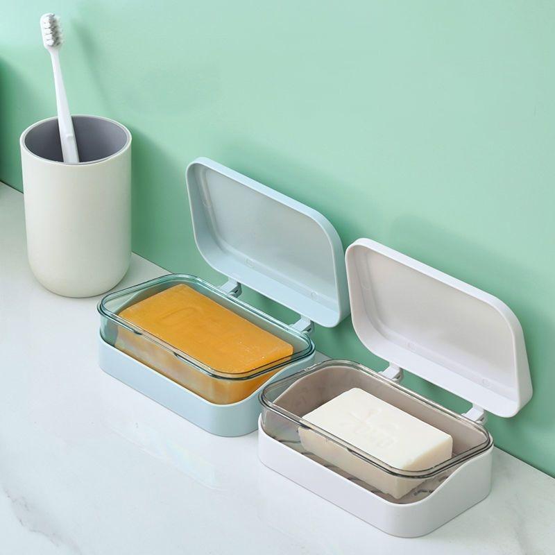 Household Double-layer Drain Creative Soap Box Without Punching Bathroom Travel Soap Simple Soap Storage Box