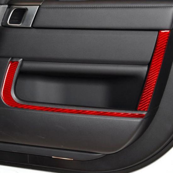 Red Carbon Fiber Interior Door Panel Kit Cover Trim For Land Rover Range Rover