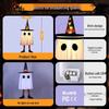 Glowing Halloween LED Wizard Hat and Ghost String Lights for Spooky Decoration