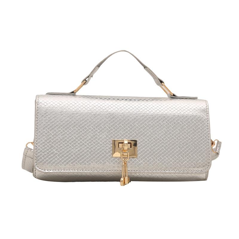 Bolsa de mão de cor sólida tendência 2025, design de nicho, versátil, grande capacidade, bolsa de ombro transversal, com fecho, bolsa feminina de temperamento