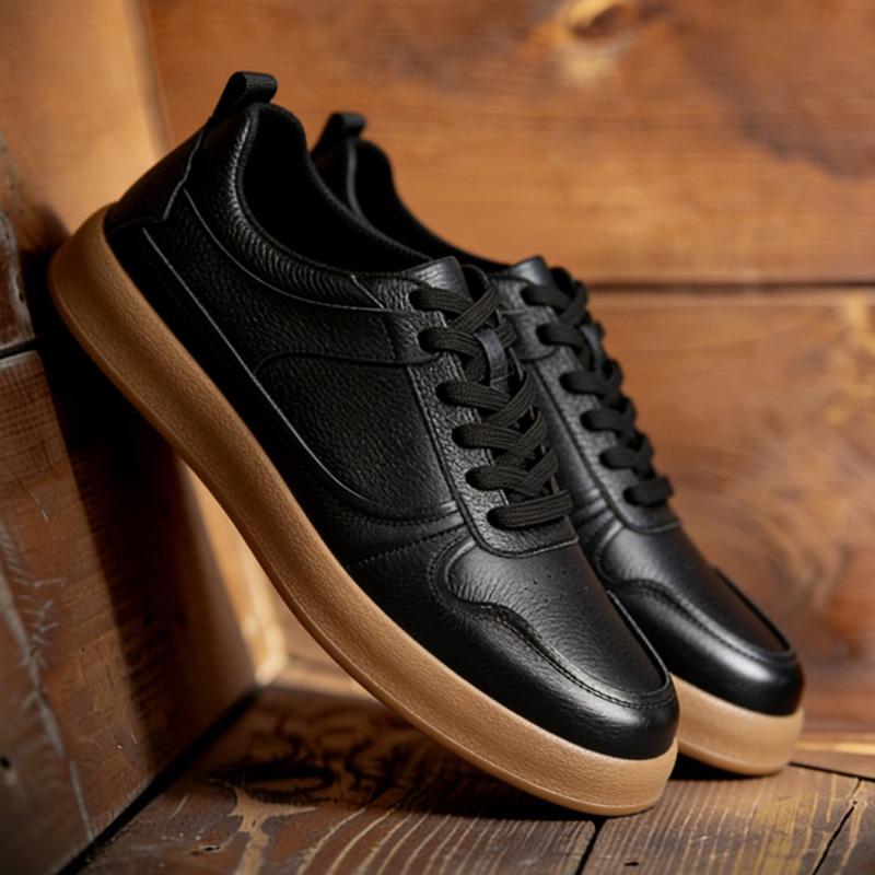 Leather men's shoes first layer cowhide white shoes men's casual single shoes hollow white board shoes men's sports shoes