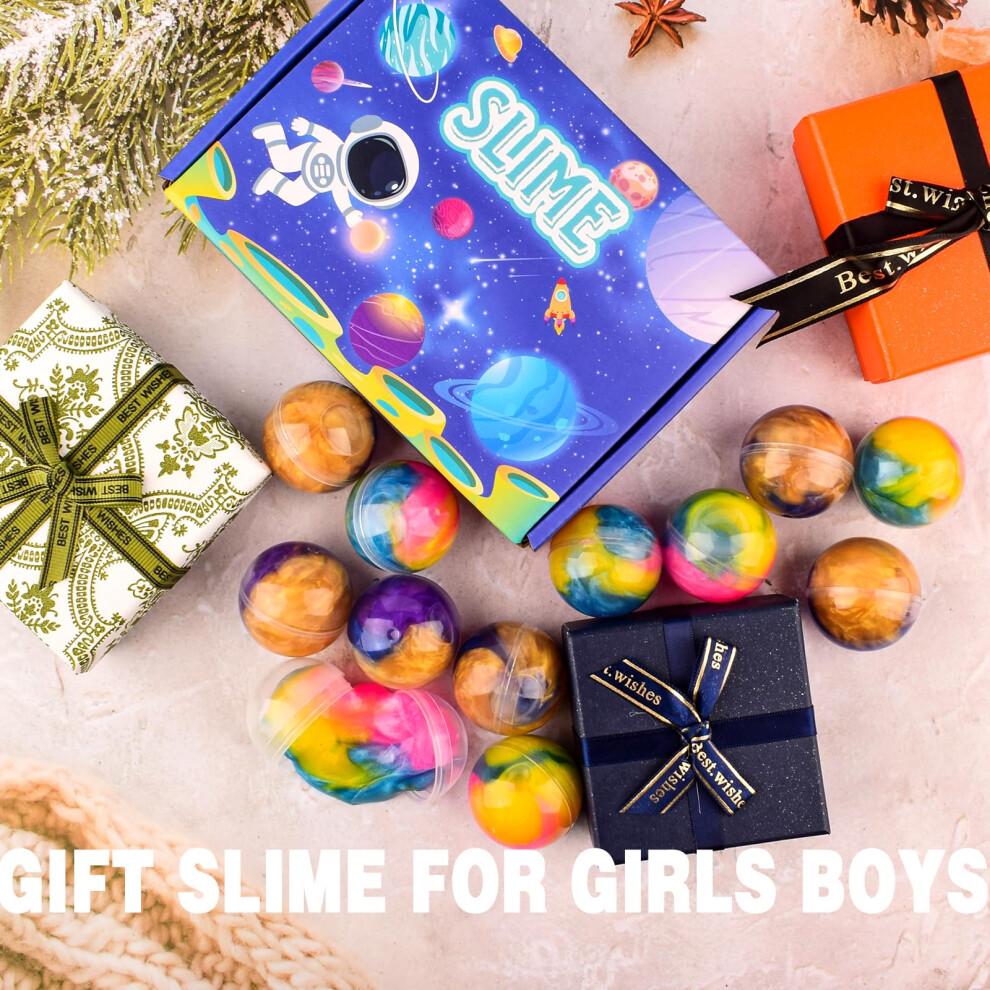 12 Pack Galaxy Slime Balls Slime Party Favors NonSticky Soft Slime Kit